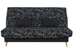 SIMMONS Banquette Lit Clic Clac Avec Couette Noir