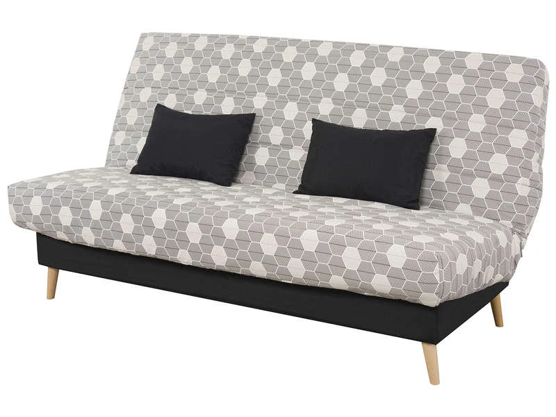 SIMMONS Banquette Lit Clic Clac Avec Couette Hexagone Noir 4 SIMMONS Banquette Lit Clic Clac Avec Couette Hexagone Noir – Image 2