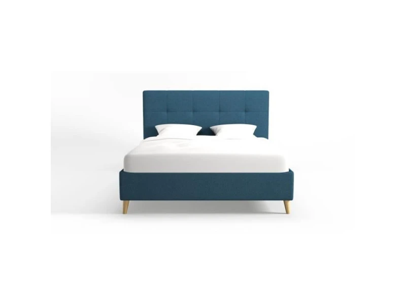 GPASPLUS Hylkio Lit Adulte 160x200 Cm Avec Tete De Lit - Tissu Bleu Marine 4 GPASPLUS Hylkio Lit Adulte 160x200 Cm Avec Tete De Lit - Tissu Bleu Marine – Image 2