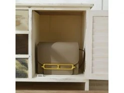 Mobili Rebecca Banc Meuble De Rangement 3 Tiroirs 2 Porte Bois Blanc 45x90x34 -Banquette Soldes Magasin G CNF B27556401 E