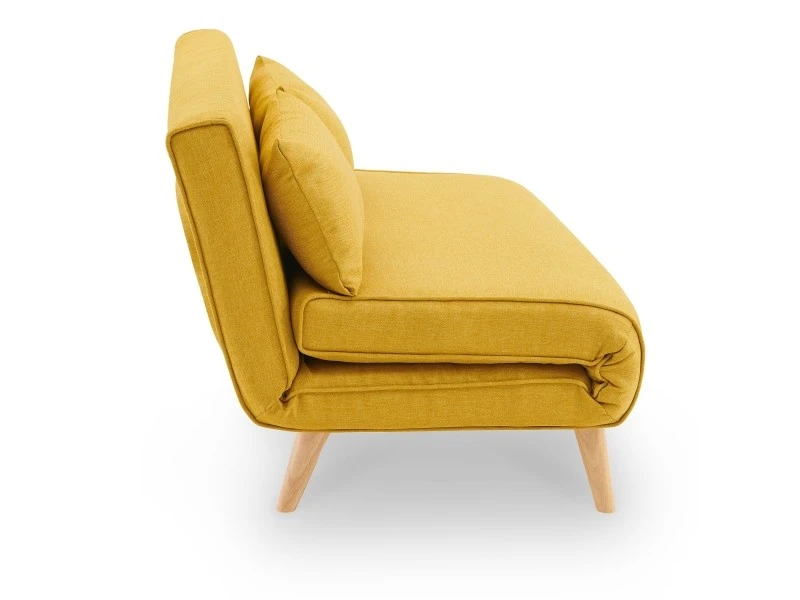 DECO_IN_PARIS Banquette Convertible 2 Places En Tissu Jaune Tonka 6 DECO_IN_PARIS Banquette Convertible 2 Places En Tissu Jaune Tonka – Image 4