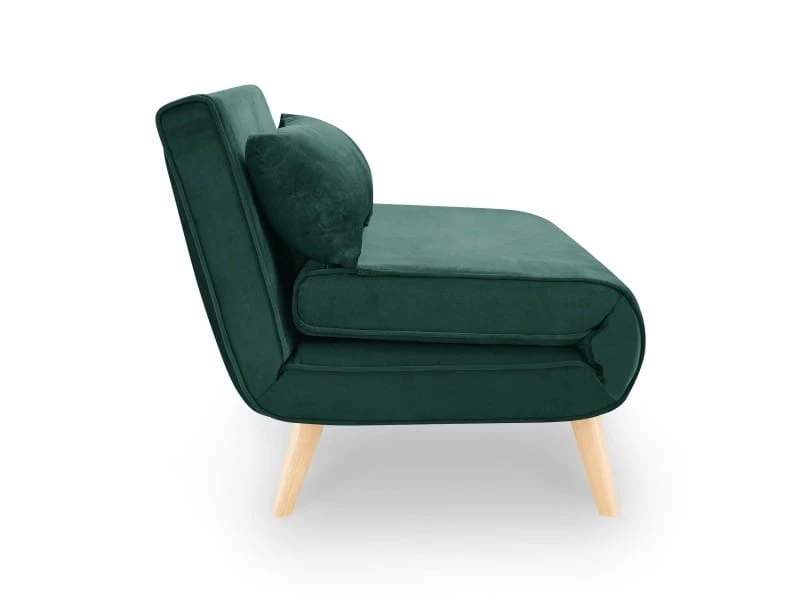 Banquette Convertible 2 Places En Velours Vert Tonka 6 Banquette Convertible 2 Places En Velours Vert Tonka – Image 4