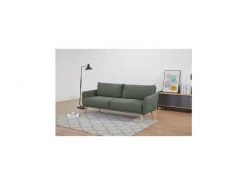 Canapé Convertible Clic-clac - Tissu Vert Avec Piétement En Bois - L 200 X P 87 X 84 Cm - Arco -Banquette Soldes Magasin G CNF B79251864 D