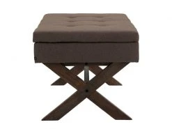 Banquette Namaro En Tissu Avec Espace De Rangement Pieds Bois De Caoutchouc , Marron/antique -Banquette Soldes Magasin G CNF C33738723 D