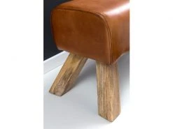 Finebuy Bois Massif Cuir Banc 90 X 43 X 30 Cm Style Rétro | Rembourré Banc | Banc En Cuir Salle à Manger Brun | Petit Banquette De Lit Cuir Véritable Banc Couloir -Banquette Soldes Magasin G CNF C93964304 E