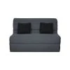 Banquette Bz Dunlopillo - Tissu Gris + 2 Coussins Noir - L 140 X P 99 X H 98 Cm - Alice