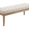 Banc Ramses Tissu Pieds Antique Clair , Crème/120 Cm