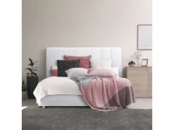 GPASPLUS Cloud Lit Adulte - 160 X 200 Cm + Coffre De Rangement - Simili Blanc -sommier A Lattes Inclus -Banquette Soldes Magasin G CNF D44427629 D