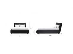 GPASPLUS Cloud Lit Adulte - 160 X 200 Cm + Coffre De Rangement - Simili Blanc -sommier A Lattes Inclus -Banquette Soldes Magasin G CNF D44427629 F