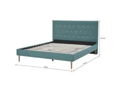 GPASPLUS Ocean Lit Adulte 160 X 200 Cm - Tissu Vert - Pieds Dores - Sommier A Lattes -Banquette Soldes Magasin G CNF D77798656 E