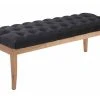Banc Ramses Tissu Pieds Antique Clair , Noir /120 Cm