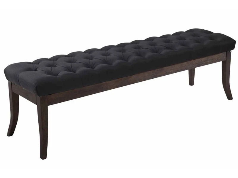 Banc Ramses Tissu Antique Sombre , Noir /150 Cm 3 Banc Ramses Tissu Antique Sombre , Noir /150 Cm