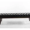 Banc Ramses Similicuir Antique Sombre , Noir /150 Cm