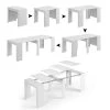 Dmora Table Console Extensible, Blanc Brillant, 90 X 78 X 51 Cm (jusqu'à 237 Avec Rallonges). -Banquette Soldes Magasin G CNF I99760131 B