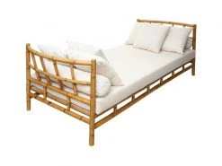 Banquette En Rotin Coloris Marron - Longueur 220 X Profondeur 90 X Hauteur 76,5 Cm -pegane-