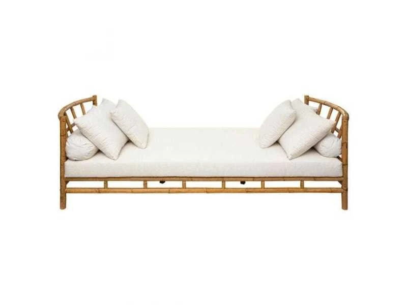 Banquette En Rotin Coloris Marron - Longueur 220 X Profondeur 90 X Hauteur 76,5 Cm -pegane- 4 Banquette En Rotin Coloris Marron - Longueur 220 X Profondeur 90 X Hauteur 76,5 Cm -pegane- – Image 2