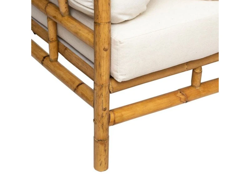 Banquette En Rotin Coloris Marron - Longueur 220 X Profondeur 90 X Hauteur 76,5 Cm -pegane- 6 Banquette En Rotin Coloris Marron - Longueur 220 X Profondeur 90 X Hauteur 76,5 Cm -pegane- – Image 4