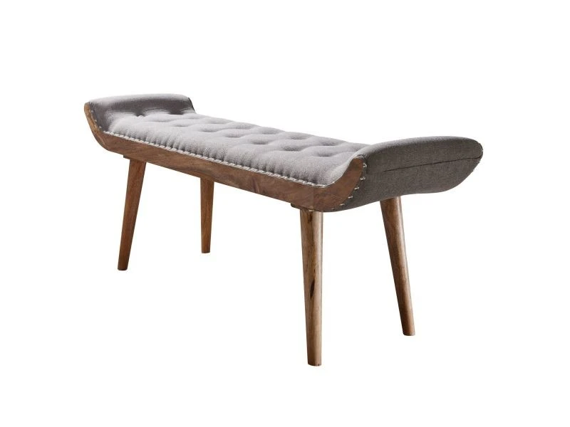 Finebuy Tissu / Bois Massif Gris 125x51x38 Cm Chesterfield Design | Couloir De Banc Rembourré | Banquette De Lit En Tissu 2 Personnes | Banc De Couloir Moderne 3 Finebuy Tissu / Bois Massif Gris 125x51x38 Cm Chesterfield Design | Couloir De Banc Rembourré | Banquette De Lit En Tissu 2 Personnes | Banc De Couloir Moderne