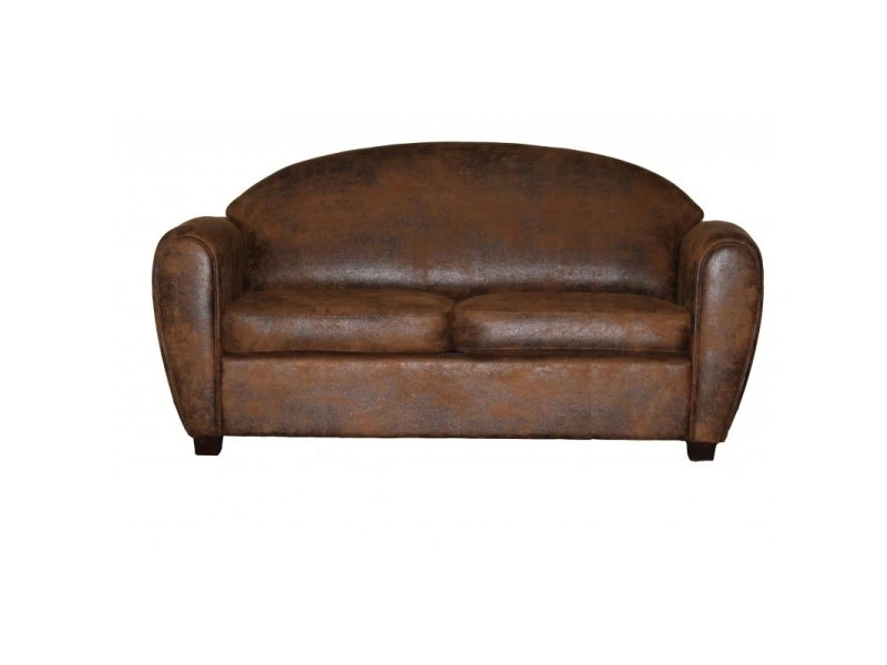 Canapé Convertible 3 Places Marron Aspect Vieilli - Cuba 3 Canapé Convertible 3 Places Marron Aspect Vieilli - Cuba