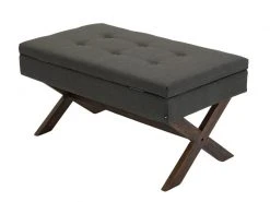 Banquette Namaro En Tissu Avec Espace De Rangement Pieds Bois De Caoutchouc , Gris Foncé/antique 9 Banquette Namaro En Tissu Avec Espace De Rangement Pieds Bois De Caoutchouc , Gris Foncé/antique -Banquette Soldes Magasin G CNF J98614047 E