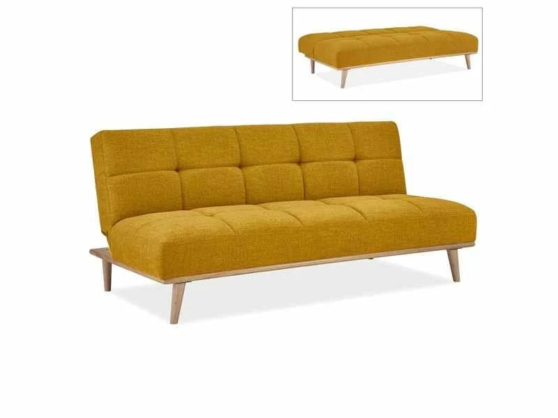Banquette Clic Clac Scandinave 3 Places Jaune Jessy 3 Banquette Clic Clac Scandinave 3 Places Jaune Jessy
