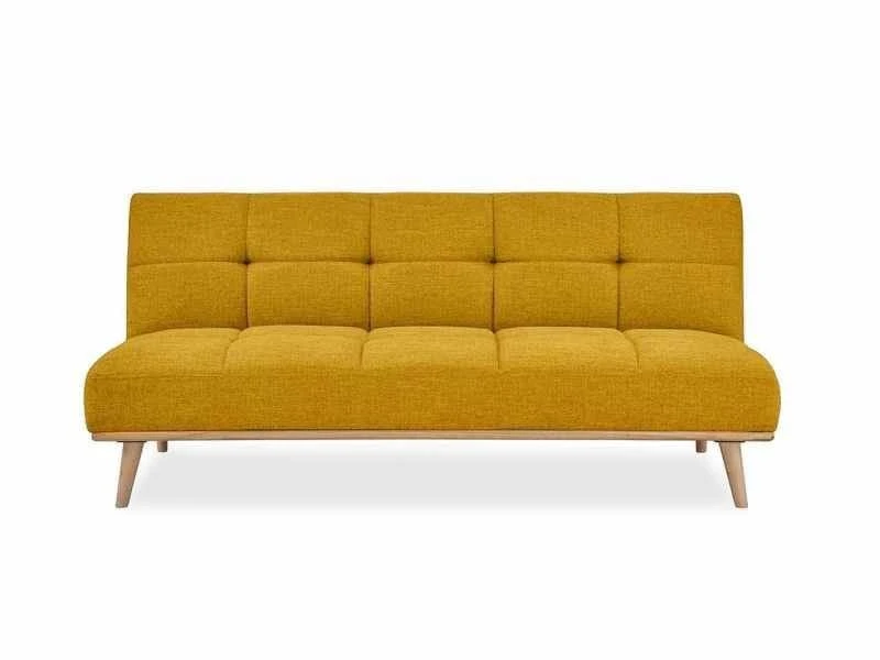 Banquette Clic Clac Scandinave 3 Places Jaune Jessy 5 Banquette Clic Clac Scandinave 3 Places Jaune Jessy – Image 3
