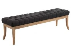 Banc Ramses Tissu Pieds Antique Clair , Gris Foncé/150 Cm