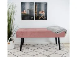 Banc En Tissu Coloris Rose - Dim : 100 X 44 X 35 Cm -pegane- -Banquette Soldes Magasin G CNF L15524410 E