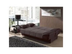Alton - Canapé Clic Clac Convertible En Tissu Marron -Banquette Soldes Magasin G CNF L29854055 D