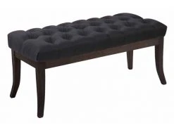 Banc Ramses Tissu Antique Sombre , Noir /100 Cm