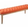 Banc Ramses Tissu Pieds Antique Clair , Orange/150 Cm -Banquette Soldes Magasin G CNF N22739314 B