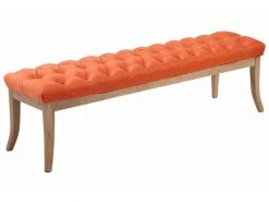 Banc Ramses Tissu Pieds Antique Clair , Orange/150 Cm