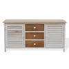 Mobili Rebecca Banc Meuble 3 Tiroirs 2 Porte Bois Blanc Beige 44x90x34 -Banquette Soldes Magasin G CNF O43758958 B