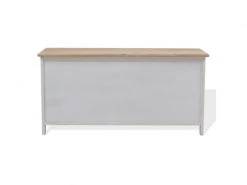 Mobili Rebecca Banc Meuble 3 Tiroirs 2 Porte Bois Blanc Beige 44x90x34 -Banquette Soldes Magasin G CNF O43758958 F