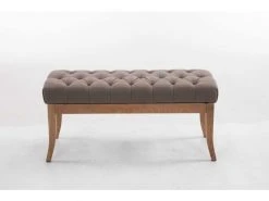 Banc Ramses Tissu Pieds Antique Clair , Taupe/100 Cm