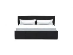 GPASPLUS Martin Lit Adulte 160 X 200 Cm + Coffre De Rangement - Simili Noir - Sommier Inclus -Banquette Soldes Magasin G CNF P59084323 C