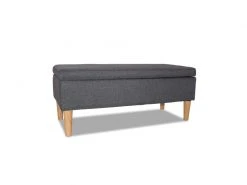 Istanbul - Coffre Pour Ottoman Avec Conteneur 42l. Banc Ottoman En Tissu Avec Siège Rembourré Et Pieds En Bois De Pin Couleur Space Grey