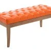 Banc Ramses Similicuir Antique Clair , Orange/100 Cm 2 Banc Ramses Similicuir Antique Clair , Orange/100 Cm -Banquette Soldes Magasin G CNF P61254276 B