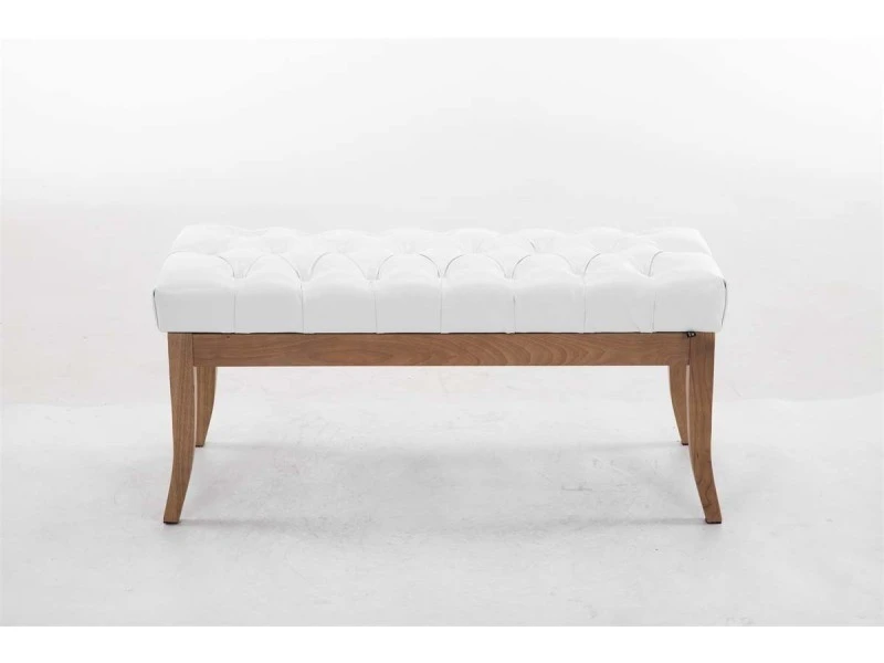 Banc Ramses Similicuir Antique Clair , Blanc /100 Cm 4 Banc Ramses Similicuir Antique Clair , Blanc /100 Cm – Image 2