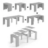 Dmora Table Console Extensible Avec Compartiment Pour Les Rallonges, Gris Béton, 90 X 51 X 78 Cm (jusqu'à 237 Avec Extensions). 2 Dmora Table Console Extensible Avec Compartiment Pour Les Rallonges, Gris Béton, 90 X 51 X 78 Cm (jusqu'à 237 Avec Extensions). -Banquette Soldes Magasin G CNF Q45089618 B