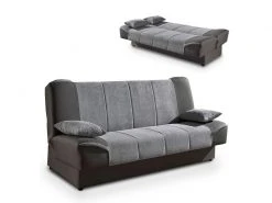 Alton - Canapé Clic Clac Convertible En Tissu Gris