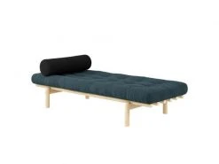 Méridienne Futon Next En Pin Massif Coloris Bleu Pâle Couchage 75 X 200 Cm