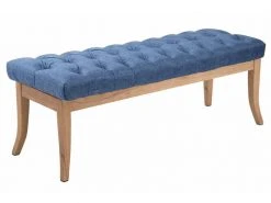 Banc Ramses Tissu Pieds Antique Clair , Bleu/120 Cm