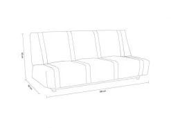 GPASPLUS Banquette Clic Clac 3 Places - Tissu Noir - Style Contemporain - L 193 X P 92 Cm -Banquette Soldes Magasin G CNF Q85851380 E