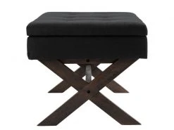 Banquette Namaro En Tissu Avec Espace De Rangement Pieds Bois De Caoutchouc , Noir /antique 8 Banquette Namaro En Tissu Avec Espace De Rangement Pieds Bois De Caoutchouc , Noir /antique -Banquette Soldes Magasin G CNF R16614341 D