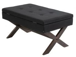 Banquette Namaro En Tissu Avec Espace De Rangement Pieds Bois De Caoutchouc , Noir /antique 9 Banquette Namaro En Tissu Avec Espace De Rangement Pieds Bois De Caoutchouc , Noir /antique -Banquette Soldes Magasin G CNF R16614341 E