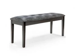 Banc Banquette Design Classique, Banc Rembourrée En Tissu, Banc Capitonné En Lin Et Bois D'hévéa Pour Chambre Salle à Manger Salon Couloir Piano Gris