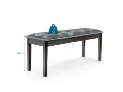 Banc Banquette Design Classique, Banc Rembourrée En Tissu, Banc Capitonné En Lin Et Bois D'hévéa Pour Chambre Salle à Manger Salon Couloir Piano Gris -Banquette Soldes Magasin G CNF S47287500 F