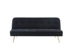 Banquette Aroma En Velours Noir 3 Places Convertible