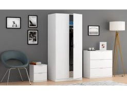 Armoire Avec Deux Portes , Couleur Blanche, 81,5 X 180 X 52 Cm. -Banquette Soldes Magasin G CNF S91938848 D
